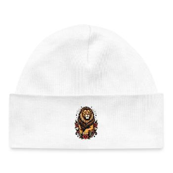 Leo Floral Inspiration - Baby Organic Beanie - white - Front