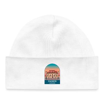 Zagreb Croatia Vintage Travel Poster Art - Baby Organic Beanie - white - Front