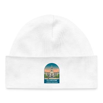 Glasgow UK Vintage Travel Poster Art - Baby Organic Beanie - white - Front