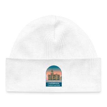 Liverpool UK Vintage Travel Poster Art - Baby Organic Beanie - white - Front