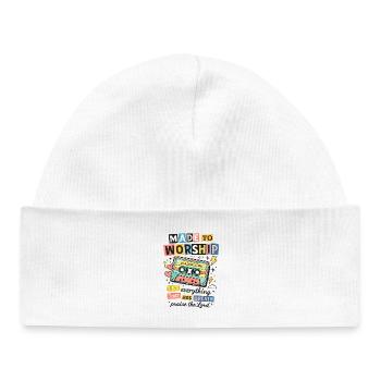 Made to Worship Retro Cassette - Baby Organic Beanie - white - Front