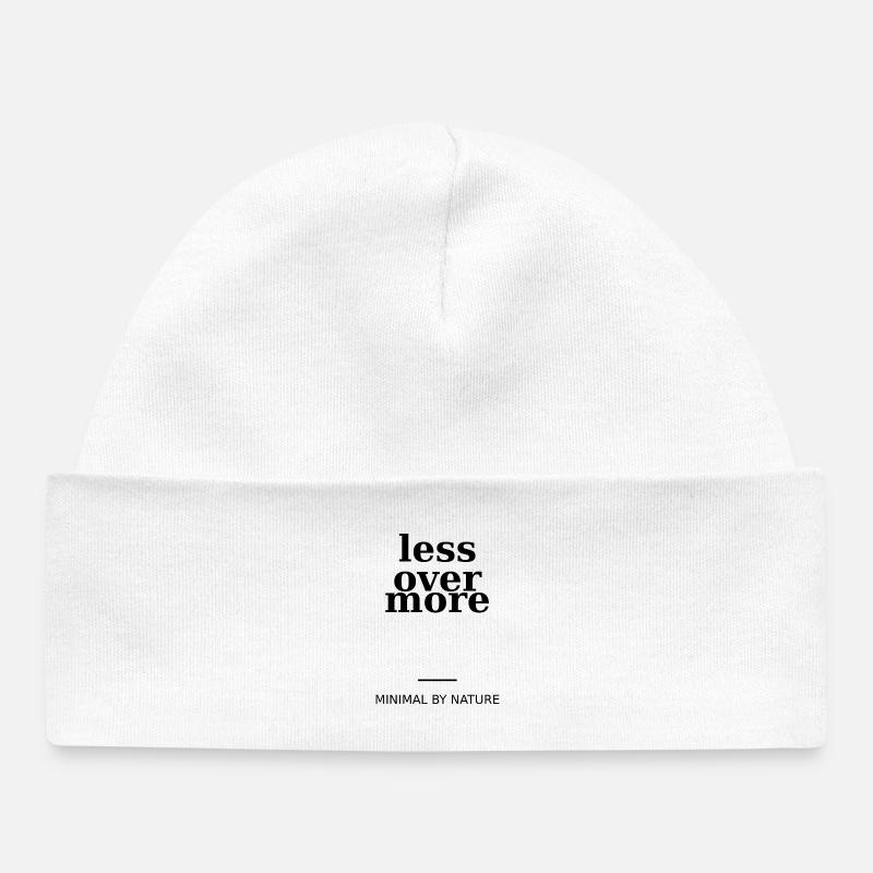 Less Over More - Baby Organic Beanie - white