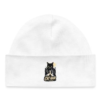 Beware Cat Hair Forever - Baby Organic Mütze - Weiß - Vorne