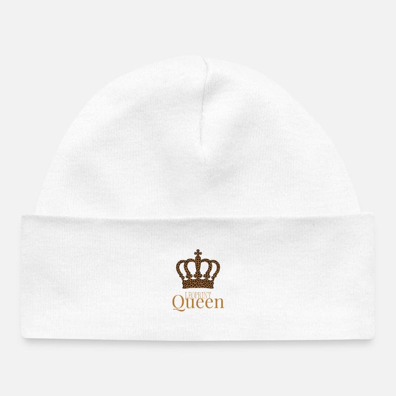 Couronne de Reine Léoimprimée - Bonnet bébé bio - blanc