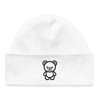 ourson - Bonnet bébé bio - blanc - Devant