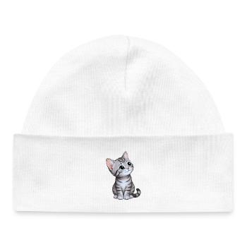 cute kitten - Baby Organic Beanie - white - Front