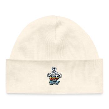 Self-confident football robot - Baby Organic Beanie - white - Front