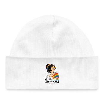 More Pride Less Prejudice LGBTQ Retro Design - Baby Organic Beanie - white - Front