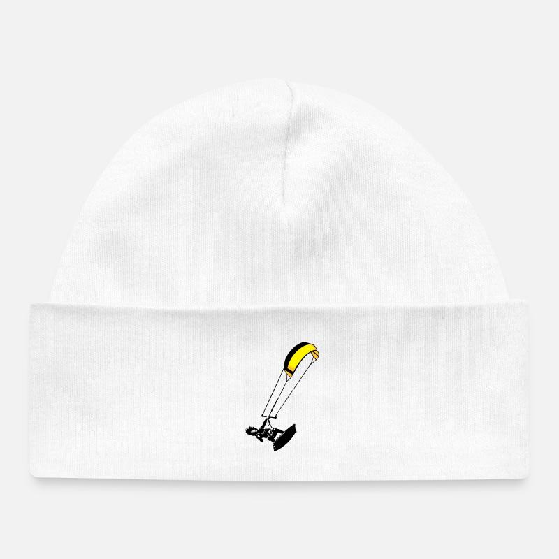 kite-surf - Baby Organic Beanie - white