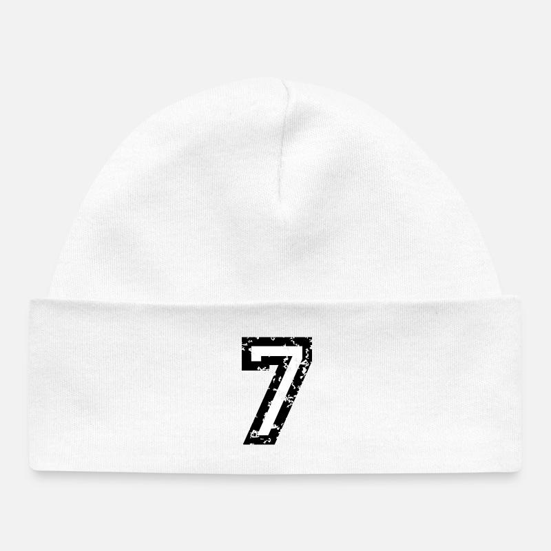 Le numéro sept- No. 7 (deux couleurs) blanc - Bonnet bébé bio - blanc