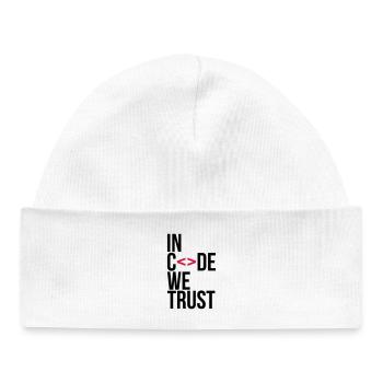 in code we trust ! - Baby Organic Beanie - white - Front