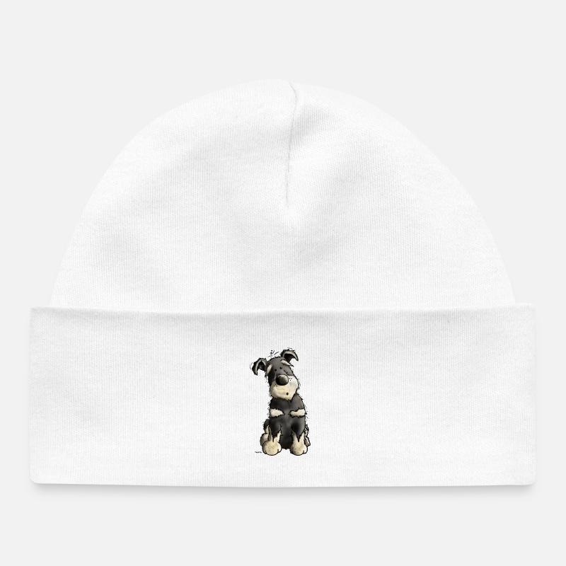 Schnauzer - Bonnet bébé bio - blanc