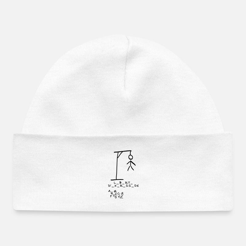 Pendu - Liberté d'expression - Bonnet bébé bio - blanc