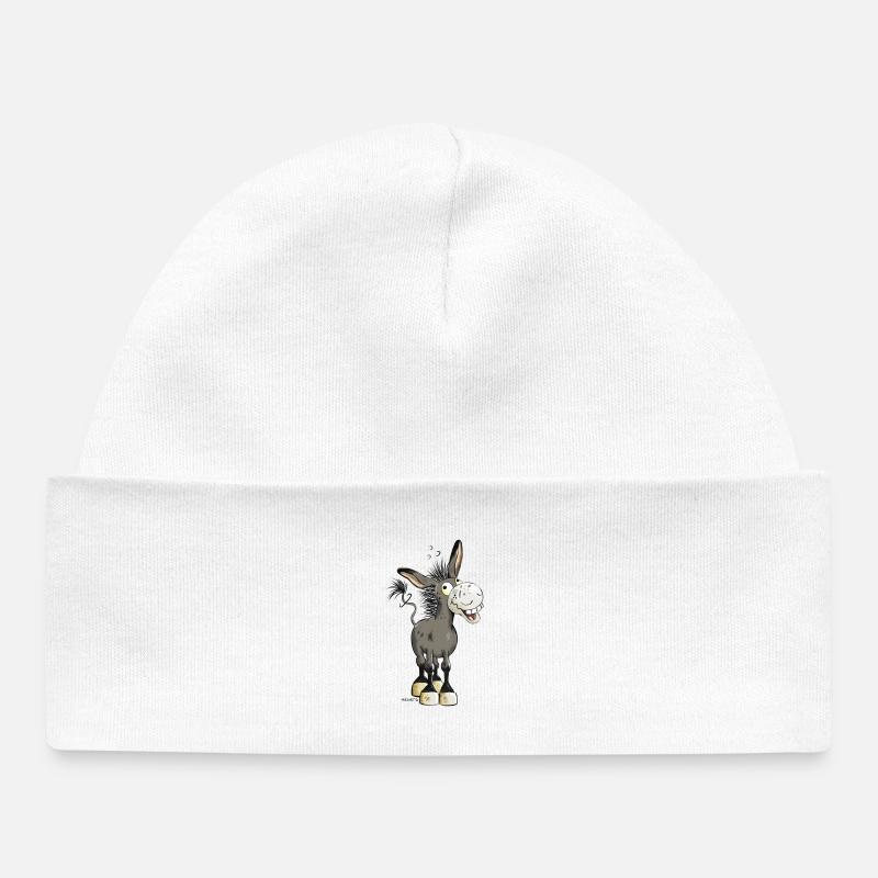 âne rire - Bonnet bébé bio - blanc