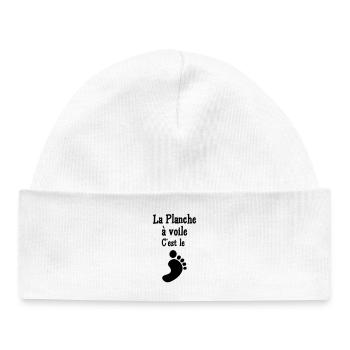 Planche à voile / Véliplanchiste / Windsurf / - Bonnet bébé bio - blanc - Devant
