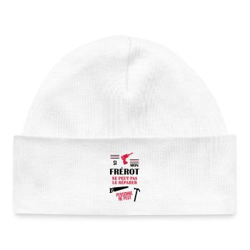 Frère Frangin Frere Naissance Bébé Frérot - Bonnet bébé bio - blanc - Devant