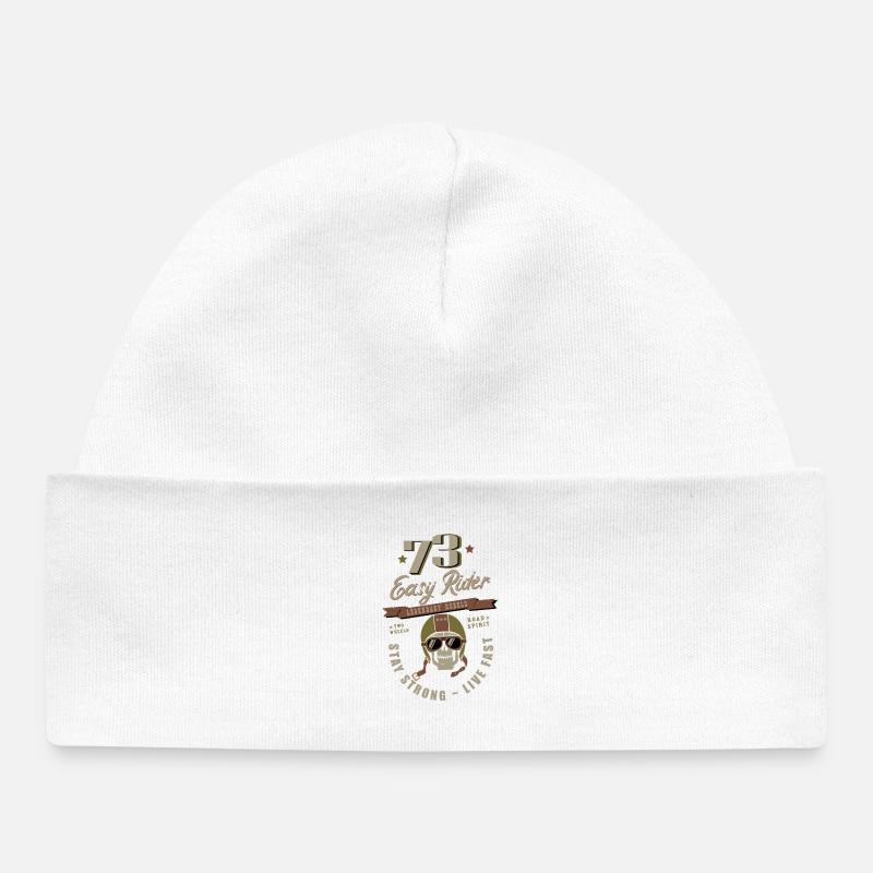 73 Skull Rétro - Bonnet bébé bio - blanc