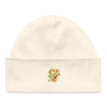 Illustration de symbolisme chrétien vif - Bonnet bébé bio - blanc - Devant