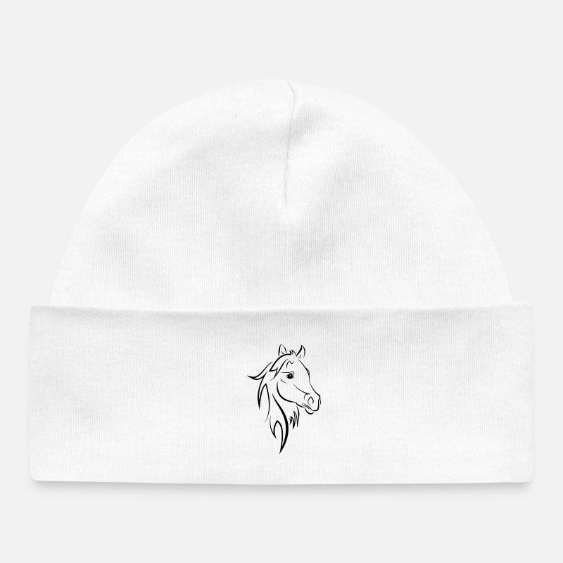 Cheval - Bonnet bébé bio - blanc