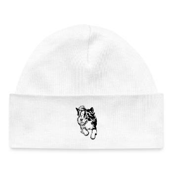 Border Collie - Baby Organic Beanie - white - Front