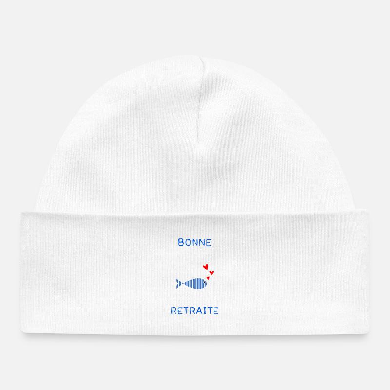 RETRAITE. BONNE RETRAITE. JOYEUSE RETRAITE - Bonnet bébé bio - blanc