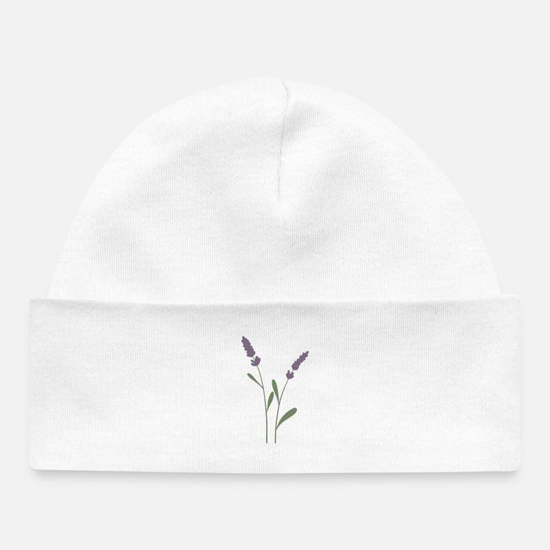 Lavande - Bonnet bébé bio - blanc