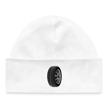 Car tyre for sports car - Baby Organic Beanie - white - Front