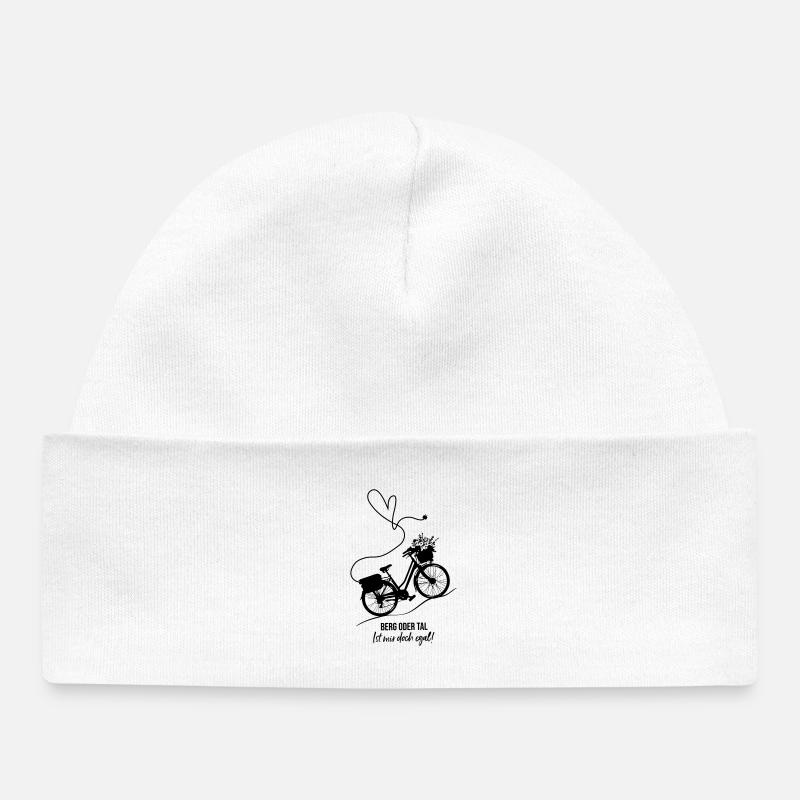 ebike-Vélo-Fleurs-Cœur - Bonnet bébé bio - blanc