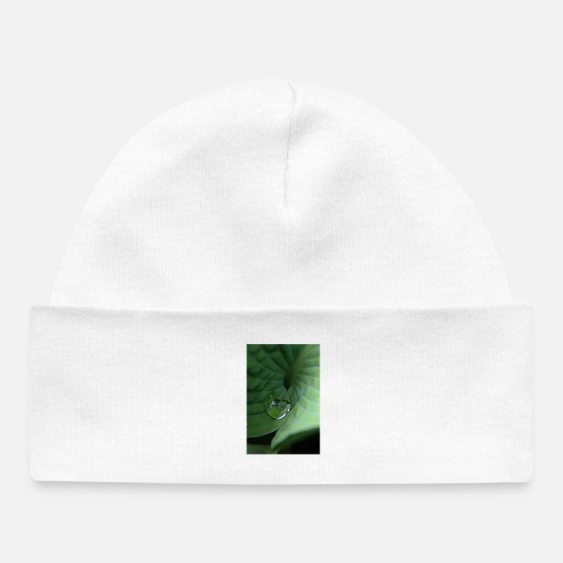 Rosée tropicale verte feuillue - Bonnet bébé bio - blanc