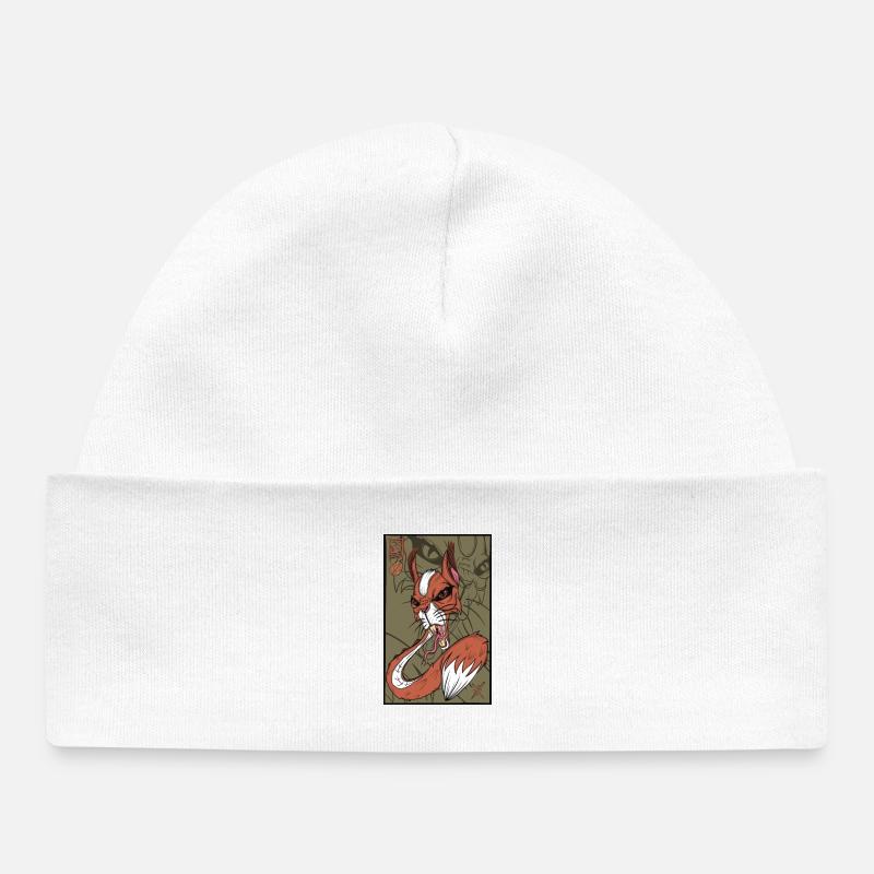 Écureuil serpent renard - Bonnet bébé bio - blanc