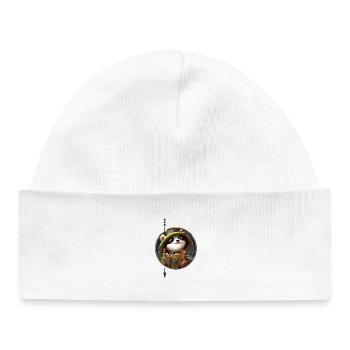 Cute panda with little fairies - Baby Organic Beanie - white - Front
