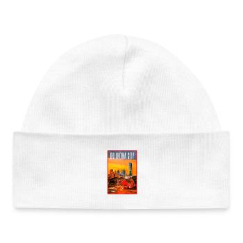 Coucher de soleil de la silhouette de la skyline d’Oklahoma City - Bonnet bébé bio - blanc - Devant