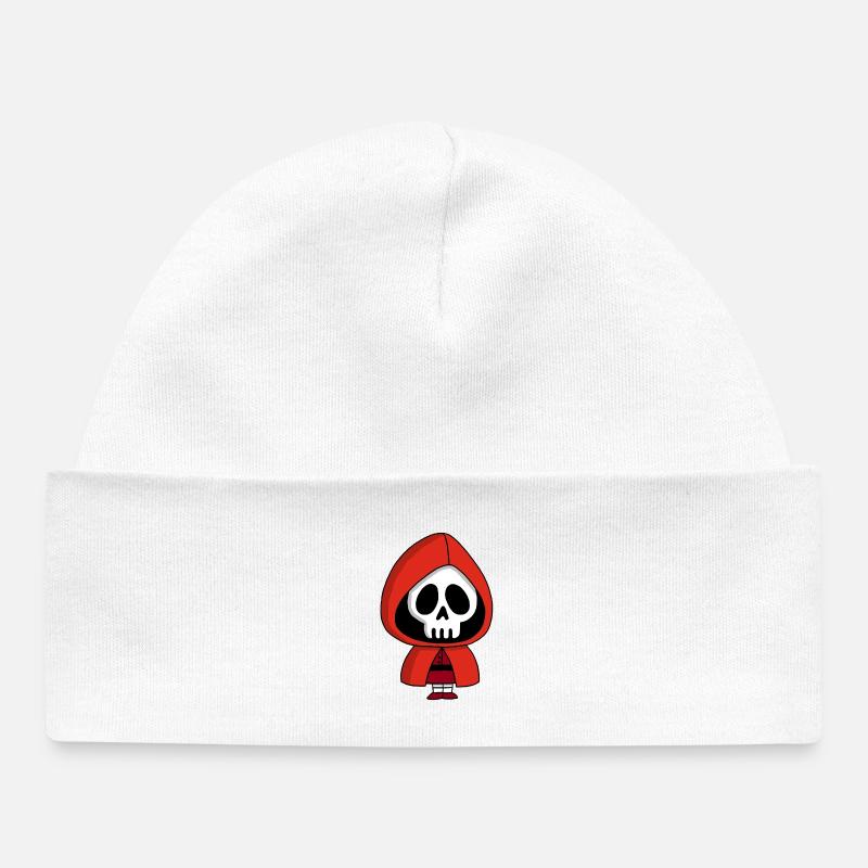 Squelette du petit chaperon rouge - Bonnet bébé bio - blanc
