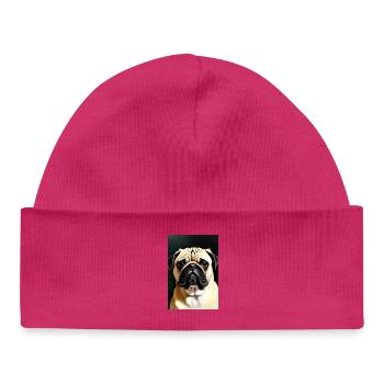 Pug Dog - Baby Organic Beanie - white - Front