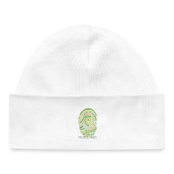 Empreinte digitale du jardin - Bonnet bébé bio - blanc - Devant