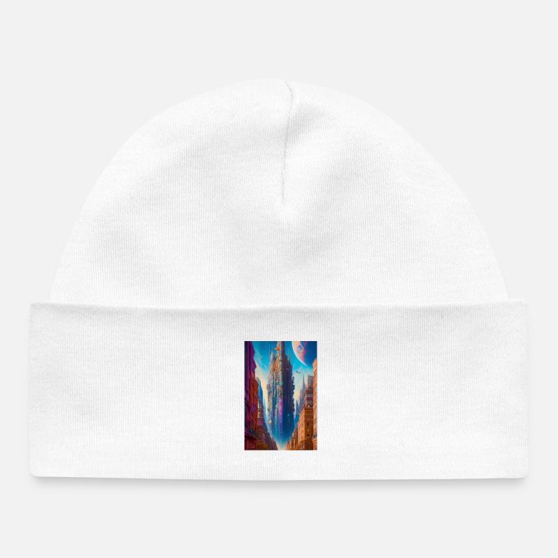 Futuristic city - Bonnet bébé bio - blanc