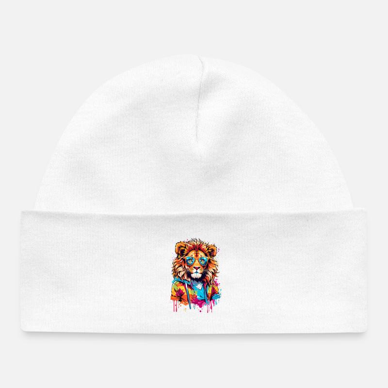 Cool Lion - Bonnet bébé bio - blanc