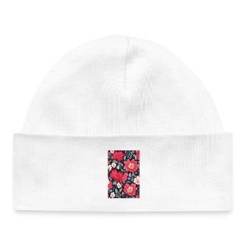 Motif floral - Bonnet bébé bio - blanc - Devant