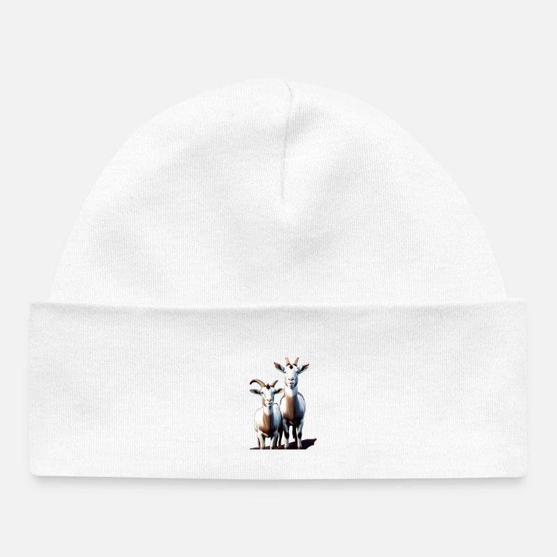 CHÈVRES II - Bonnet bébé bio - blanc