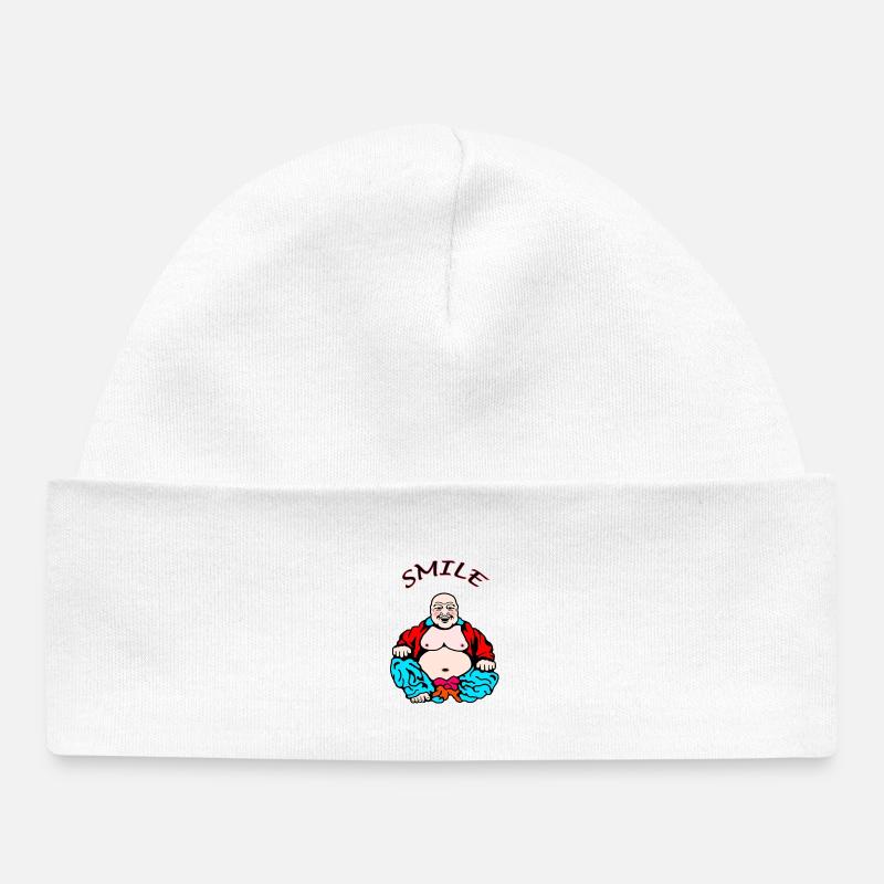 Yoga joyeux - Bonnet bébé bio - blanc
