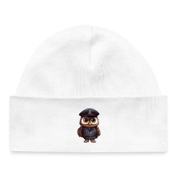 Police des hiboux - Bonnet bébé bio - blanc - Devant