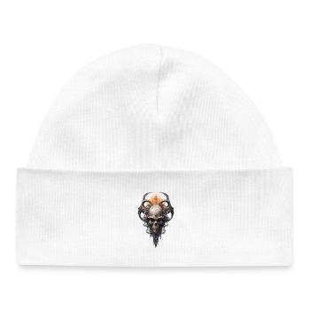 Dark Fantasy Skull Crest Symbol Shirt - Baby Organic Beanie - white - Front