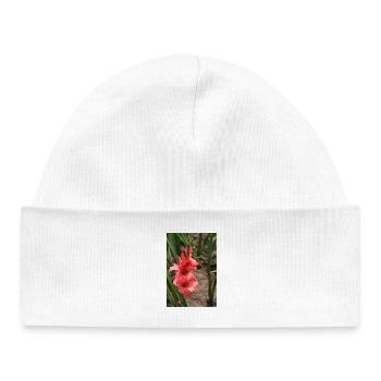 Gladiolus – starch in bloom - Baby Organic Beanie - white - Front