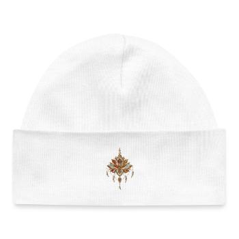 The elegance of the lotus flower - Baby Organic Beanie - white - Front