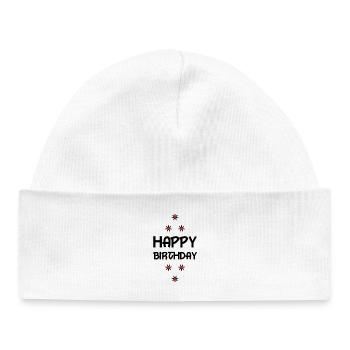 HAPPY BIRTHDAY - Bonnet bébé bio - blanc - Devant