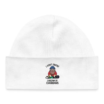 Scie à bois tronçonneuse bûcheron Woodland - Bonnet bébé bio - blanc - Devant