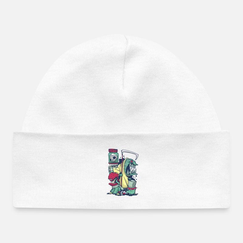 Monstres - Bonnet bébé bio - blanc