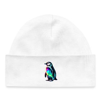 Aurora Borealis Penguin - Baby Organic Beanie - white - Front