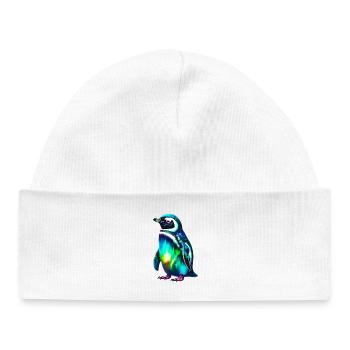 Aurora Borealis Pinguin - Baby Organic Mütze - Weiß - Vorne