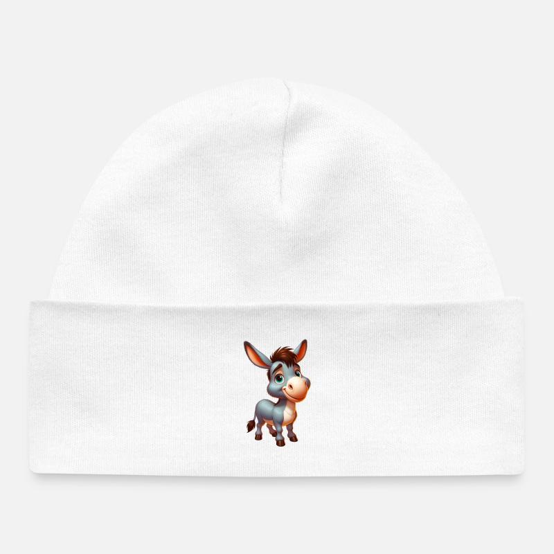 Âne âne tétine mule - Bonnet bébé bio - blanc
